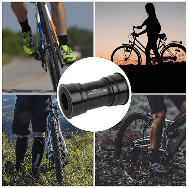 BB386 aluminiumlegerings sort mountainbike ram til krankboks 24 mm presset i bundet cykeltilbehør