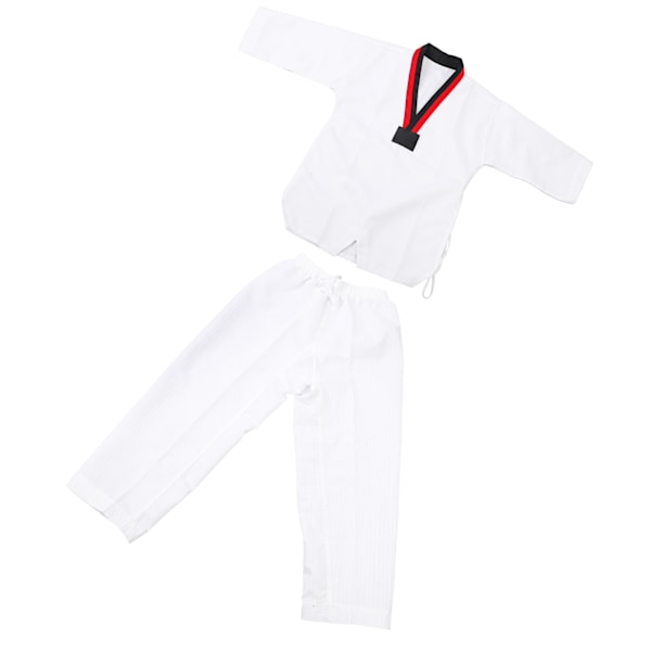 Taekwondo Uniform Randig modell Polyester Bomull med Bälte Kampsport Träningskläder för nybörjare idrottare Träning L