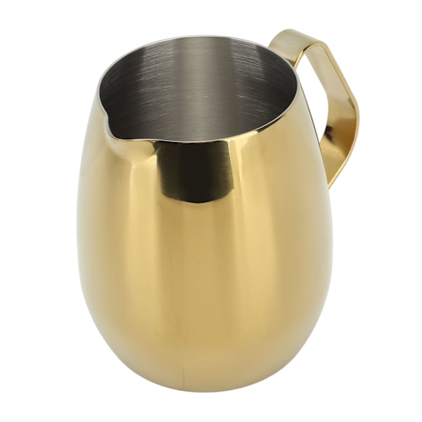 Kaffe Melkekrus Rustfritt Stål Melkeskummingkanne Cappuccino Latte Art Melkekanne Gullfarget 600ml