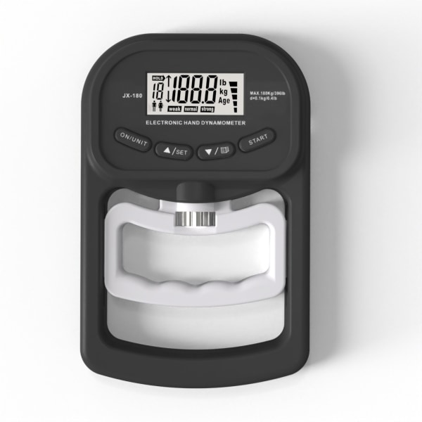 Kädenlujuusmittari, 396 lbs / 180 kg digitaalinen käsidynamometri kahvan vahvuusmittari USB LCD-näyttö käsi - svart