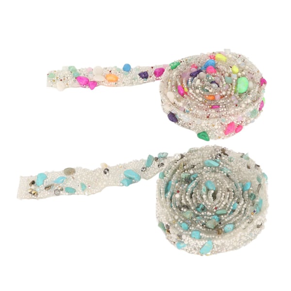 2 st Självhäftande Rhinestone Band, vardera 1 meter lång, 1,5 cm bred, Klippbara DIY Resin Rhinestone-remsor för Skor Kläder