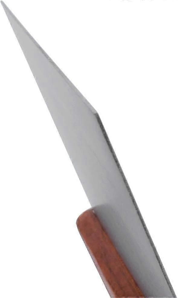 Benkeskrape i rustfritt stål med trehåndtak - Deigskrape og kutter (1 stk, brun)