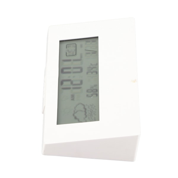 LCD Digital Väckarklocka Klar Display Enkel Design Digital Termometer Hygrometer för Hem Sovrum Skola Kontor 2158L Vit med ljus