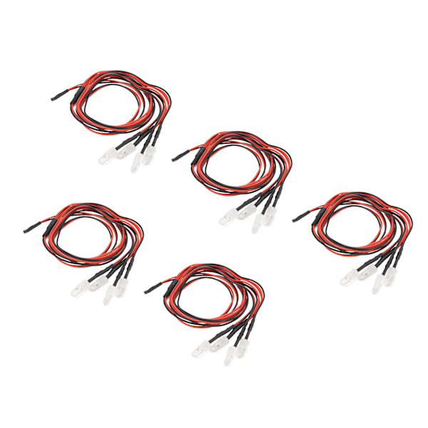 5 kpl RC-auton LED-valokitti 5 mm punaiset LED-helmet Traxxasille, Hsp:lle, Redcatille, Axial Scx10:lle, D90:lle, Hpi RC-autoille