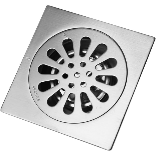 ZOLGINAH Scarico a pavimento in acciaio inossidabile spesso Scarico doccia quadrato antiodore per bathno 100 100 mm (Stil: 3)