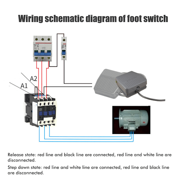 TFS 201 AC 250V 10A SPDT NC NO Fotpedalomkopplare Trampfotskontakt