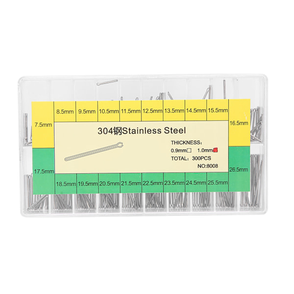 1,0 mm Split Pins Urremme Armbånd Split Pins 304 Rustfrit Stål Urdele 7,5 mm-26,5 mm