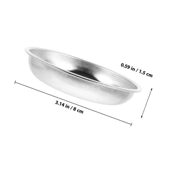 10 stk. runde tallerkener i rustfrit stål, sovseskåle, sennepstallerkener (8 cm)[LD]