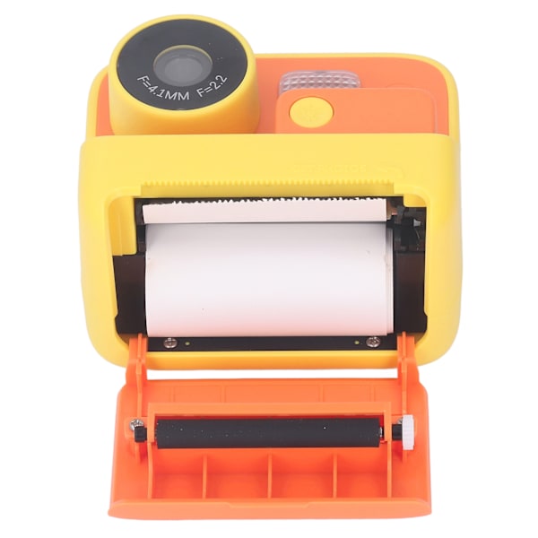 K27 Kids Instant Camera Fram Bak Dual Lens Selfie Video Paper Instant Print Camera med snodd Gul Utan minneskort