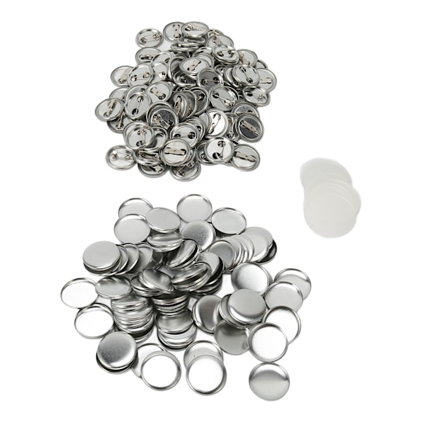 100 Set Blank Knappmärke Delar Set Rund Form Rostskydd Enkel Utskrift Knappnålsmärke Kit för Knappmaskin 25mm/1.0in