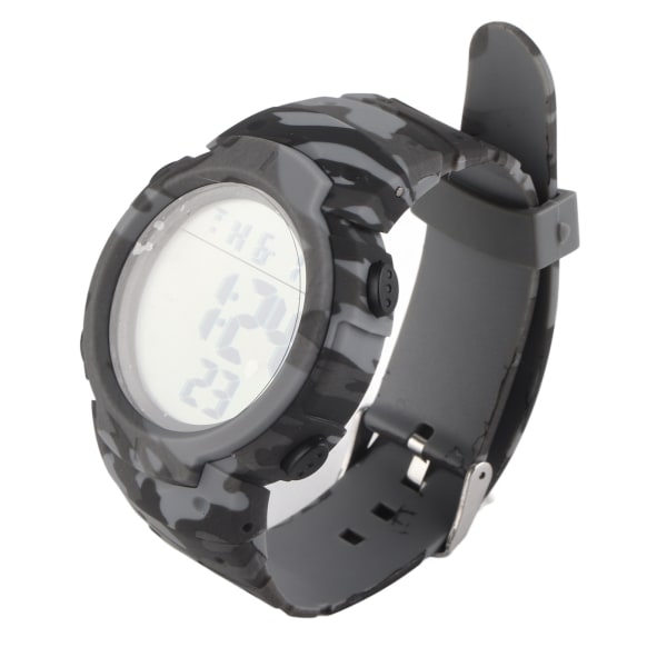 Digitalt Display Herre Sport Elektronisk Ur Vandafvisende Multifunktion Udendørs Natlampe Sportur Camouflage Grå