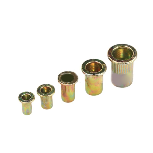 165 ST Nitmuttersett Farge Galvanisering Flathode Gjenget Innsatsmutter M3 M4 M5 M6 M8