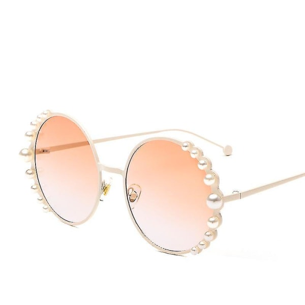 Solglasögon Rund Ram Pearl Ins Solglasögon Modetrend Damsolglasögon i metall C7 white frame