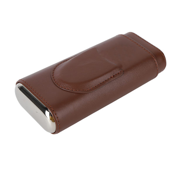 Cigarrfodral med 3 fingrar Mode Elegant konstläder Lättviktsbärbar cigarrhumidorlåda för resor dagligt kaffe