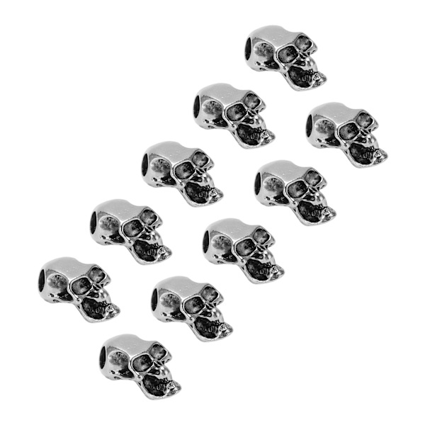 10 st Skull Head Charm Legering DIY Making Skeleton Skull Hängen för Paracord Nyckelring Dubbelt hål