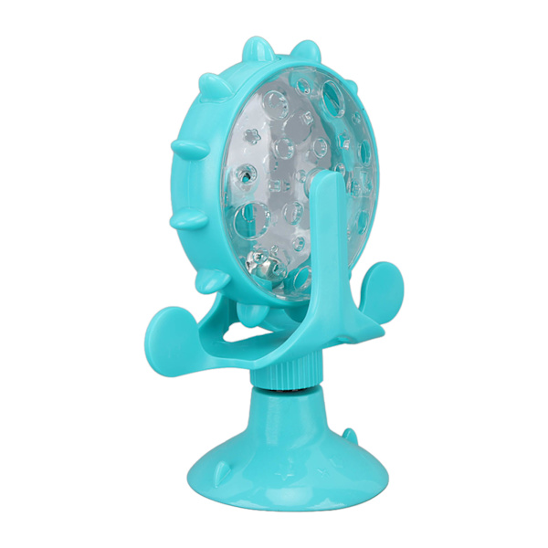 Cat Slow Food Leaker Turntable Windmill Pet Training Toy Interactive Multifunctional Toy Lake Blue