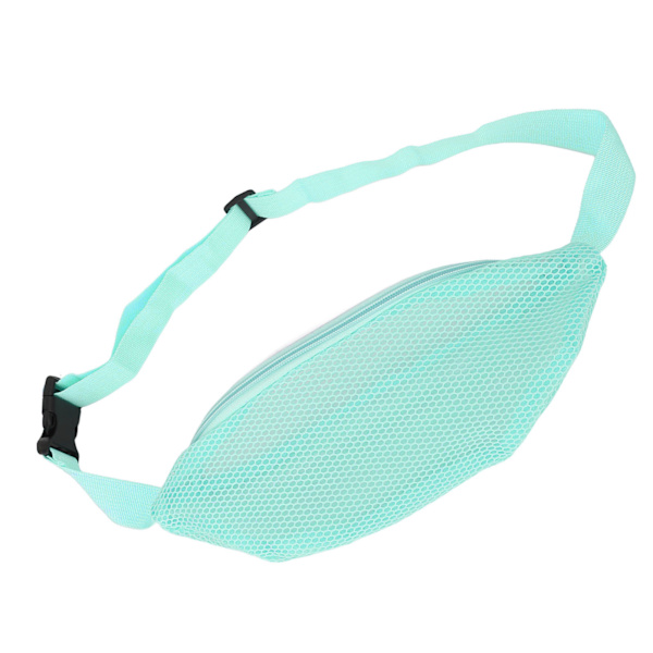 Beach Mesh Fanny Pack Andas vattentätt justerbart bälte Portabelt lätt utomhussport midjepaket för resor Ljusblått