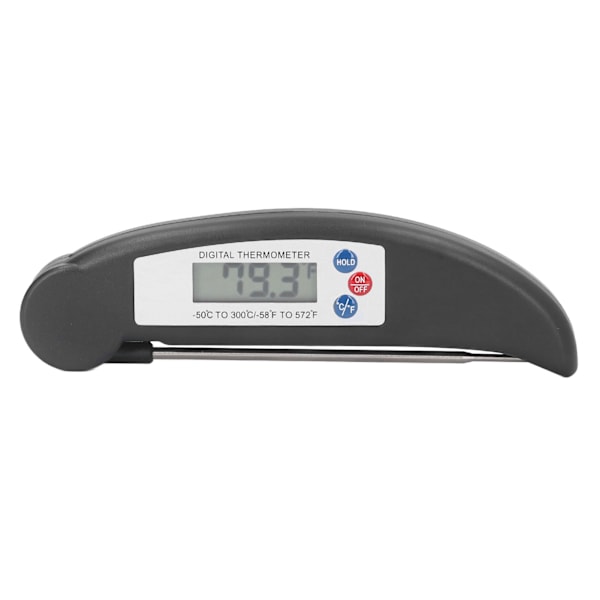 Kötttemperaturmätning Snabb digital mattermometer med vikbar sond för matlagning Svart