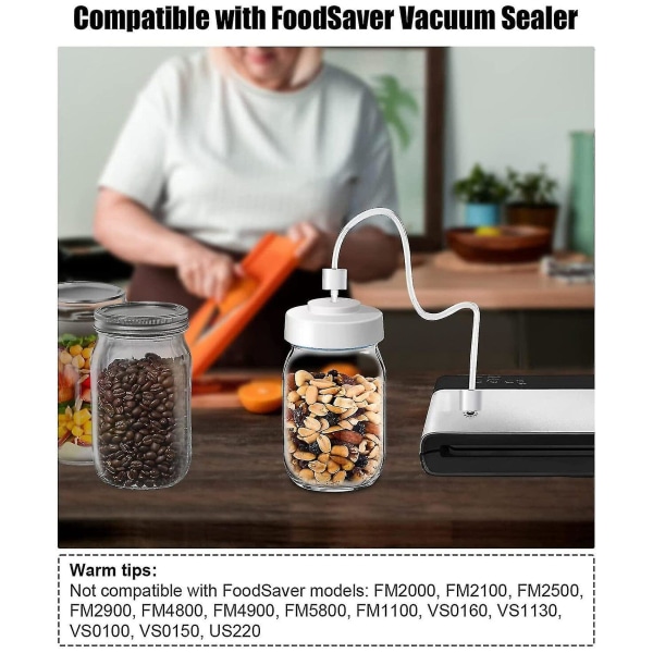 Mason Bottle Vacuum Sealer Kit - Vacuum Sealer kompatibel med Mason Bottle Vacuum Sealer (BLA)