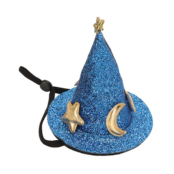 Hamsterhat Moon Star Mønster Smådyr Pet Top Hatte med justerbar hagerem til skildpadder Øgler Geckos Blå