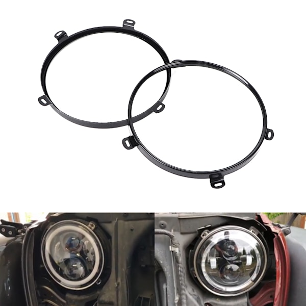2 stk 7 tommers frontlyskonsollfeste Ringlampeholder Passer til Jeep Wrangler TJ 07-18
