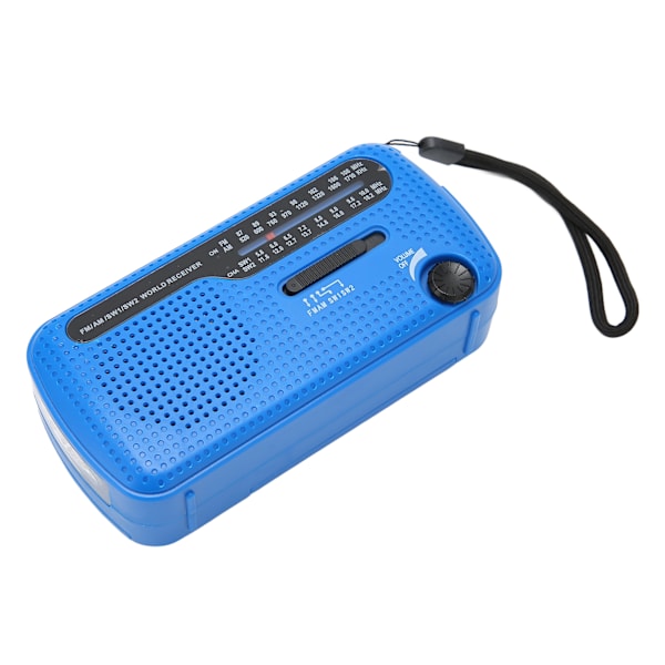 Handvev Solar Radio AM FM SW1 SW2 Camping LED Ficklampa Multiband Camping Emergency Radio för OutdoorBlue