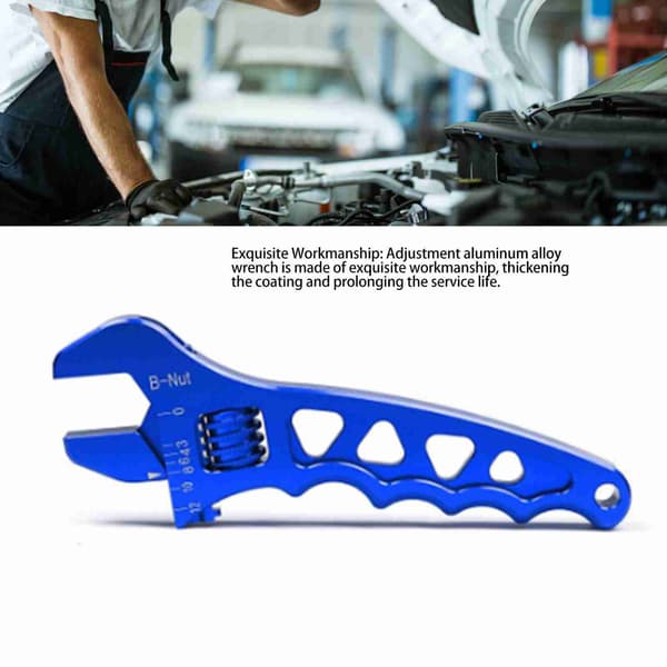 Justerbar Skiftenøkkel Glatt Rotasjon Rustfri Lett Monkey Spanner for Hjemme Bil Repacking Blå