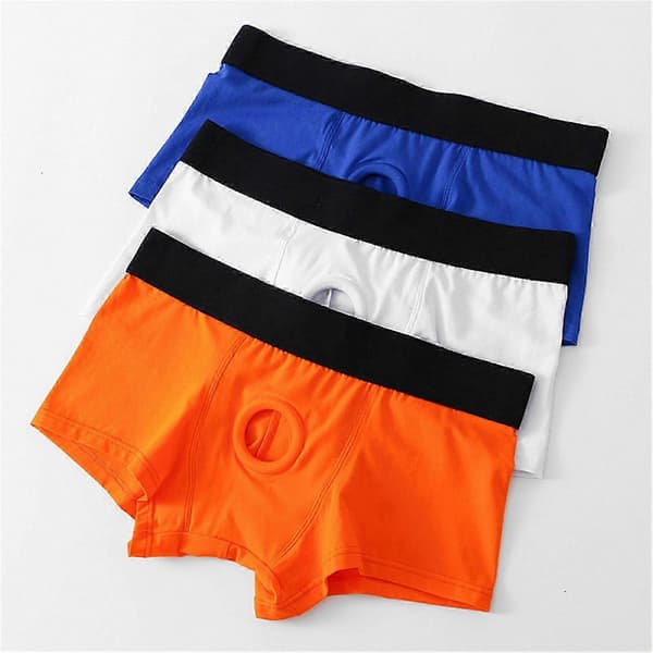 Herre-boxershorts med lav talje, åndbart design og åbning foran White L