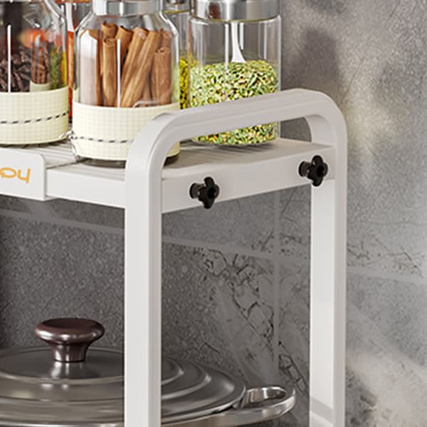 Countertop Kitchen Storage Rack White Plastic Double Layer Telescopic Kitchen Shelf Organizer for Home Stove Sink 8512 1