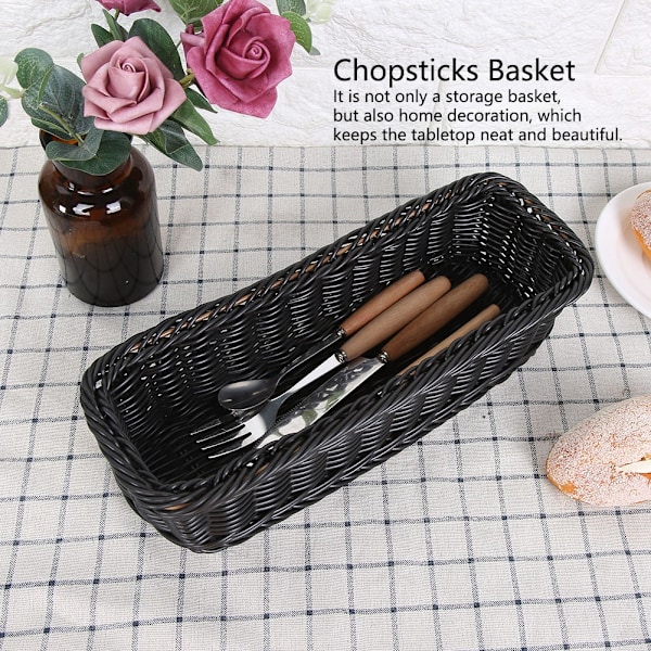 Innovatiiviset ruokailuvälineiden säilytyskorit Ravintola Pöytäastiat Haarukka Lusikka Pidike Musta S Koko L240xB110xH50mm