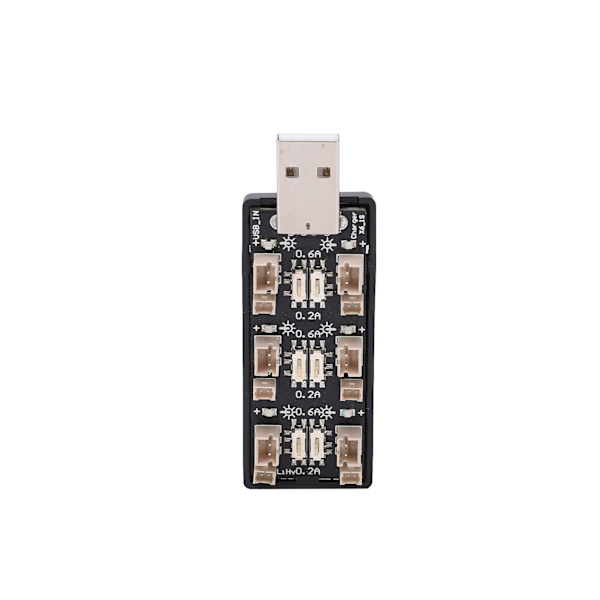 6-kanals USB til 3,7V batterilader med 6 LED-indikatorer Ladeenhet 2,5-4,35V
