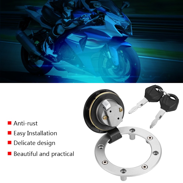 Motorsykkel Drivstoff Tanklokk Deksel med 2 Nøkler for Suzuki GSXR 600 750 1000 K1 2000-2003
