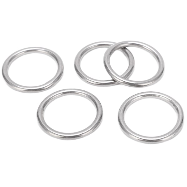 5 st svetsad o-ring rostfritt stål marinkvalitet rund ring för segling dykning bagage 4x30 mm
