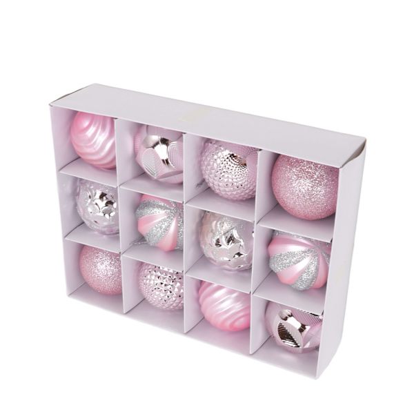 Julekuler Ornament Julepynt for familiefester Hagemiddager Bursdagsfester Rosa