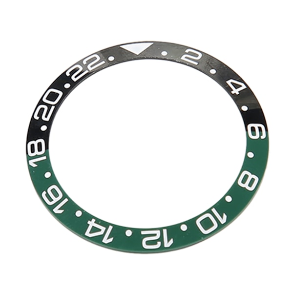38 mm diameter GMT klocka Bezel Insert Ring Svart Grön Bas Vit Karaktär Keramisk Bezel Insert Base Ring