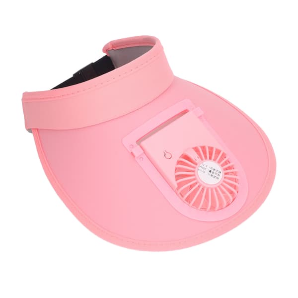Ventilator Solhat med Justerbar 3-trins USB-opladning Solskyddsventilator Solhat til Sommer Rosa