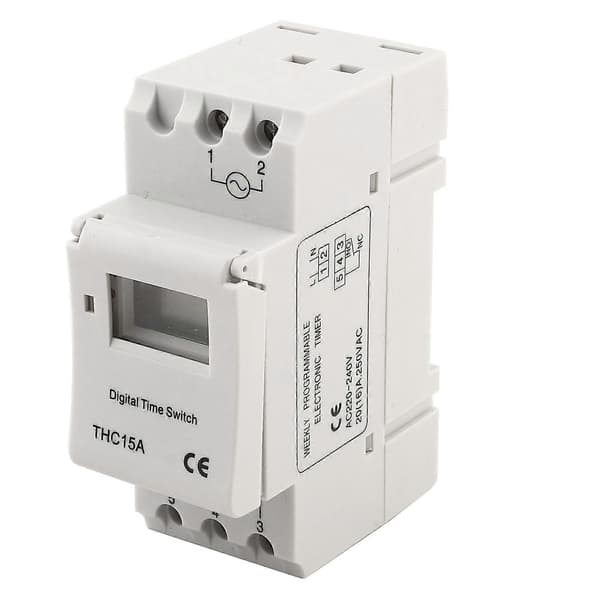 THC15A 220/240VAC 20A DIN-skinne digital programmerbar timer-kontakt