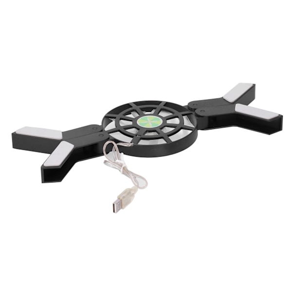 Laptop Kølepude med Lysende Stor Fan USB Notebook Computer Foldbar Stativ DRS08 (Sort)