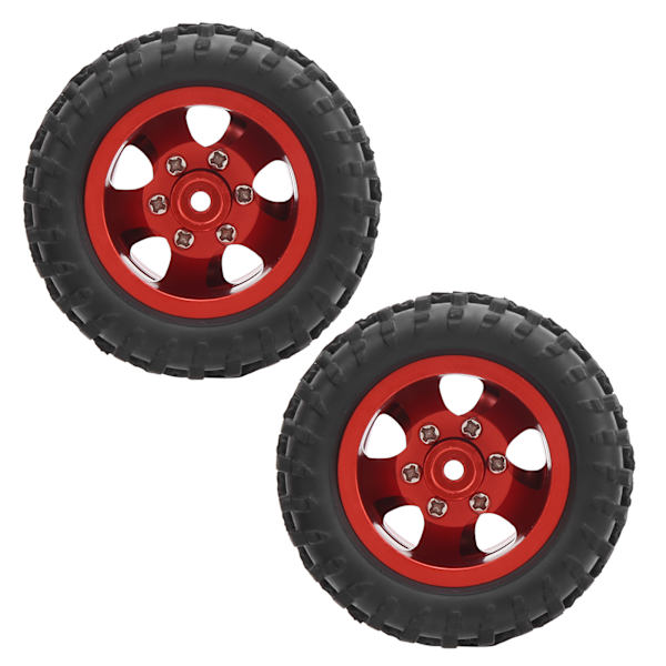 2 stk 52mm Bakhjul i Aluminiumlegering for WPL D12 1/10 RC Truck (009) Rød