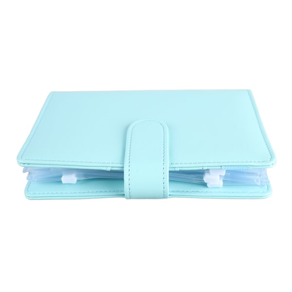 A6 PU Notesbog Binder med Transparent Kortlomme Magnetlås 6 Ring Kontant Budget Binder til Organizer