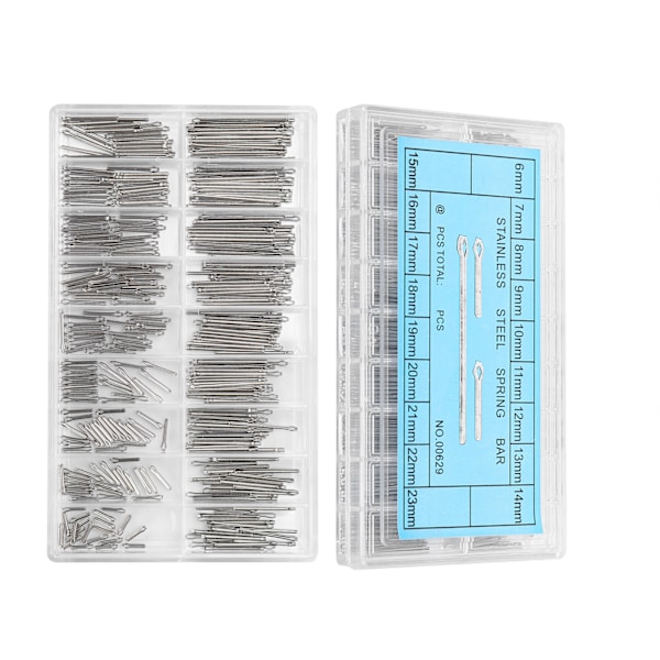 360st klockstift i rostfritt stål klockband Link Cotter Spring Bar Reparationssats 6-23 mm