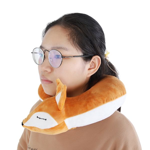 Fox Shape Rese Nackkudde Soft Air U Shape Health Kudde (Brown Fox)