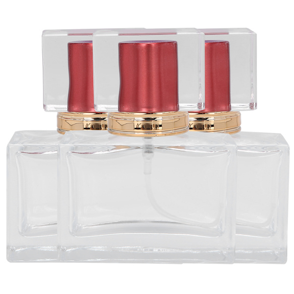 3 Pcs Refillable Empty Glass Perfume Bottle Cosmetic Perfume Atomizer Dispenser 30ml Red