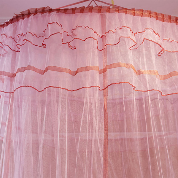 Andas runt kapell spets Princess Style Myggnät Säng Gardinnät (rosa)
