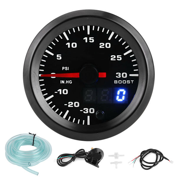 2in/52mm Universal 7 Farver LED Turbo Boost Meter PSI Trykmåler Digital Display Pointer