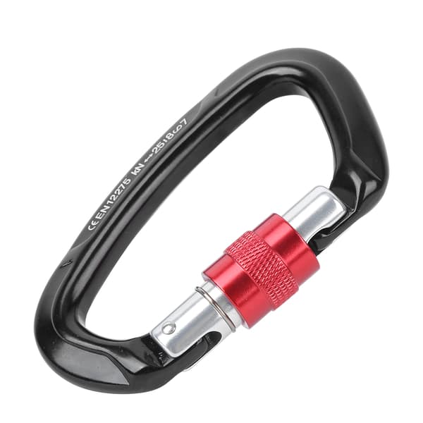 Outdoor Aluminum Alloy D-lock Hammock Backpack Cable Loop Mountaineering Carabinerblack