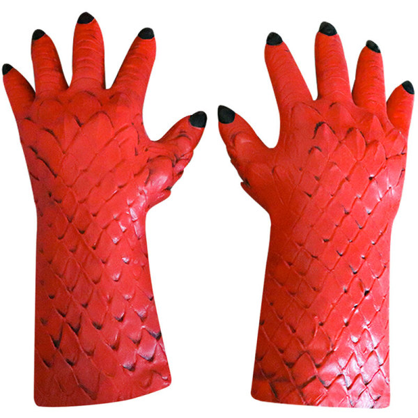 spel Diablo King of Lies Mask Bailey Air Gul Goblin Huvudbonad Ett par röda handskar
