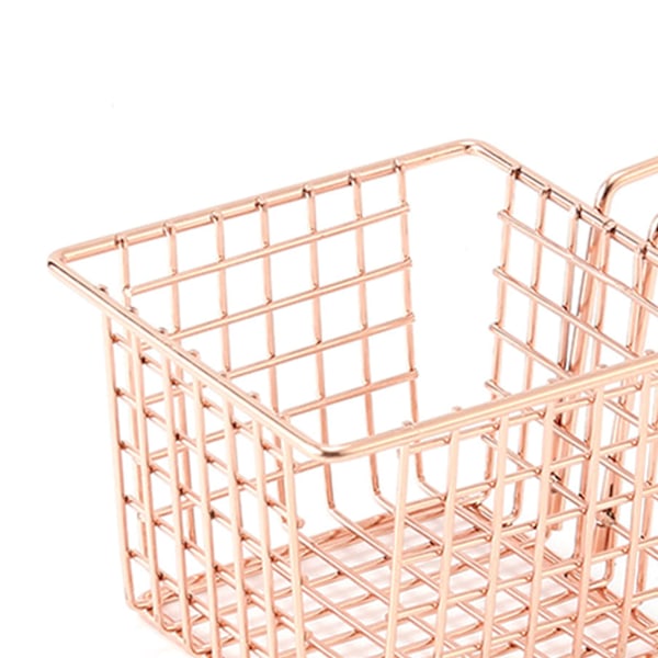Friteringskurv Jern Pommes Fritesholder Fritøysil med Håndtak for Restaurant Hjem Rose Gold