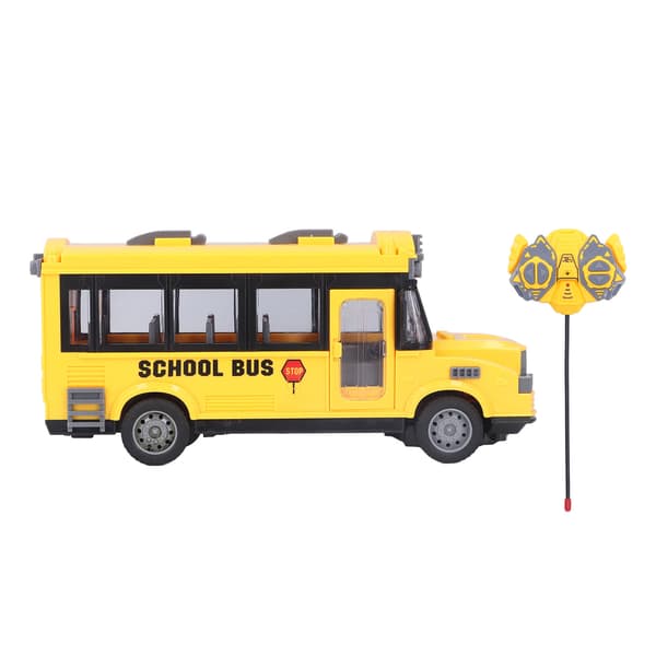 School Bus Toy 1/30 Scale Body Lights Forward Backward Function Yellow Battery Power Supply Plastic Material RC Car