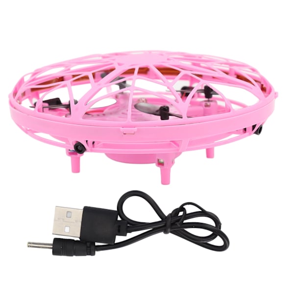 UFO Mini Hand Drone Rörelsesensor Flying Ball Leksaker Drönare med LED-ljusinduktion Barn Drone Leksaker Rosa